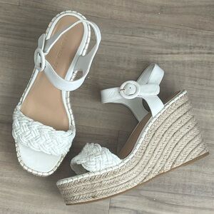 veronica beard Reema White wedge espadrilles Sandals in 7